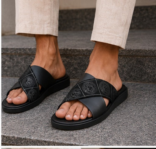 Premium Men’s Double Strap Sliders – Stylish & Comfortable | Men’s Casual Double Strap Slides – Lightweight Daily Wear