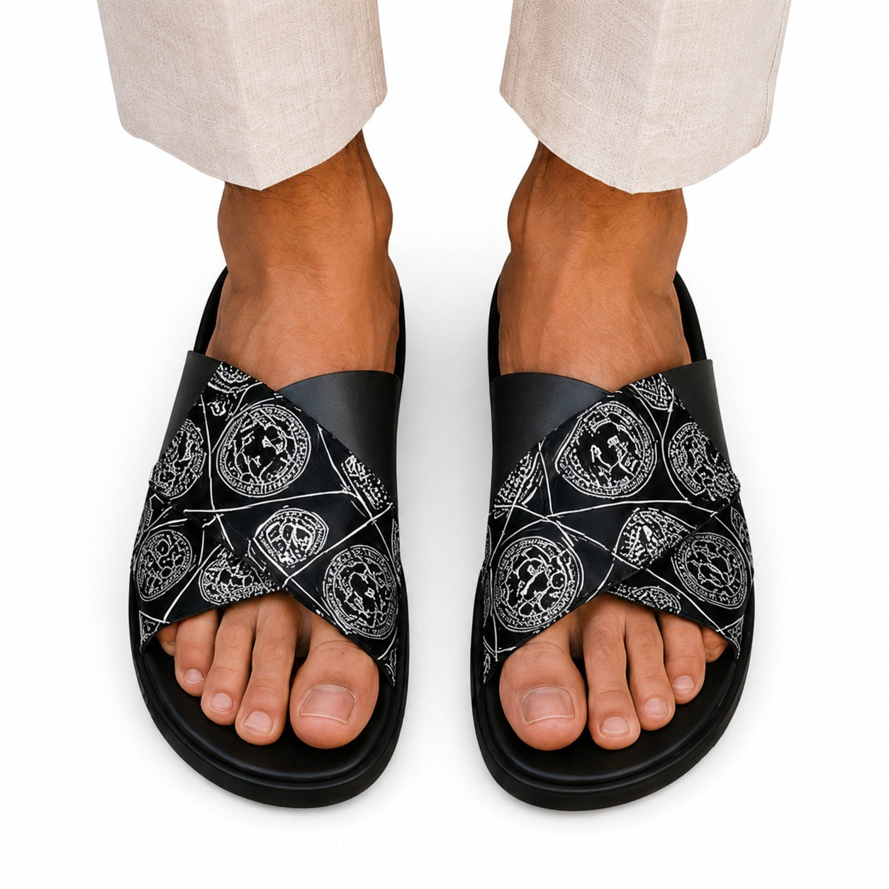 Premium Men’s Double Strap Sliders – Stylish & Comfortable | Men’s Casual Double Strap Slides – Lightweight Daily Wear