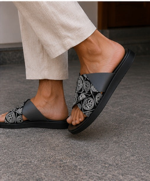 Premium Men’s Double Strap Sliders – Stylish & Comfortable | Men’s Casual Double Strap Slides – Lightweight Daily Wear